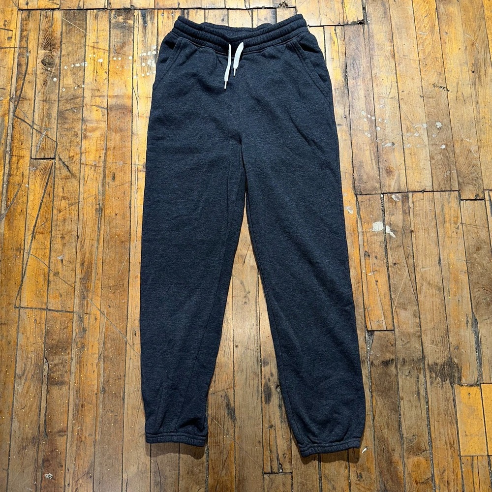 Old Navy Sweatpants Boys XL Black‎ Fleece Regular Drawstring Waist Tapered Leg